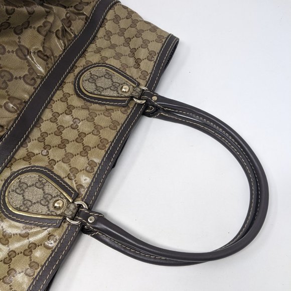 GUCCI Beige & Brown Crystal Shoulder Bag - Picture 8 of 14